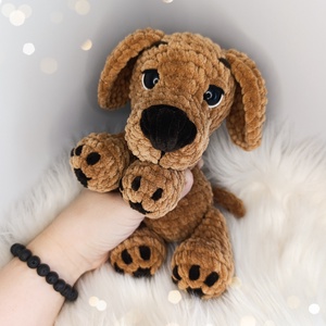 Plüss kölyök tacskó horgolásminta amigurumi, DIY (Csináld magad), Szabásminta, útmutató, Horgolási minta, Horgolás, MESKA