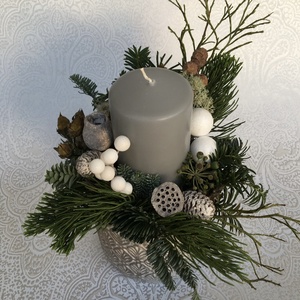 Karácsonyi asztaldísz kerámia - karácsony - karácsonyi lakásdekoráció - ünnepi asztaldekoráció - Meska.hu