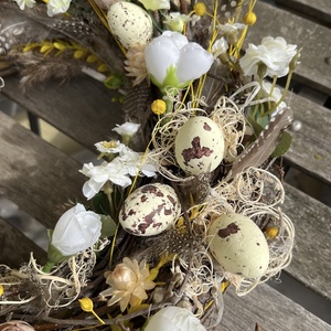 Tavaszi, húsvéti koszorú, ajtódísz, kopogtstó - otthon & életmód - dekoráció - ajtó- és ablak dekoráció - ajtódísz & kopogtató - Meska.hu