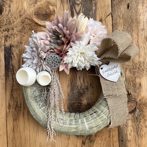 Gyékény sírdísz, koszorú , 25-30 cm, Otthon & Életmód, Vallás, Temetkezési tárgy, Sírdísz, kegyeleti dísz, Virágkötés, MESKA