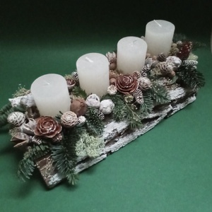 Fatörzs adventi asztaldísz, dekoráció - karácsony - adventi díszek - adventi koszorú - Meska.hu