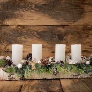 Nyirfa asztaldísz adventi dísz - karácsony - adventi díszek - adventi koszorú - Meska.hu