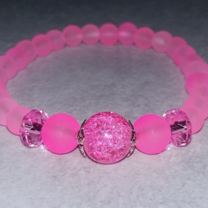  Pink jeges karkötő - ékszer - karkötő - bogyós karkötő - Meska.hu