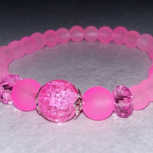  Pink jeges karkötő - ékszer - karkötő - bogyós karkötő - Meska.hu
