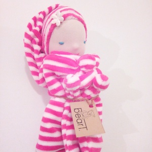 Rózsaszín-fehér csíkos alvóka - Meska.hu