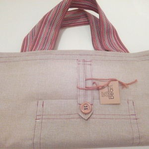 Bélelt natúr szatyor - Meska.hu