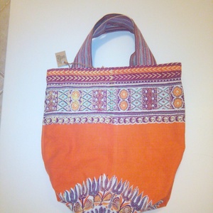 Narancs színű mintás szatyor - Meska.hu