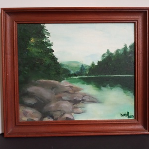 Tájkép /hegyekkel - művészet - festmény - olajfestmény - Meska.hu