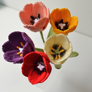 Horgolt, kézműves tulipán - Meska.hu