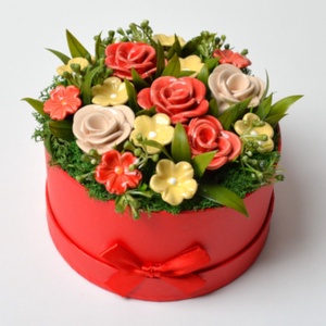 Rózsaboxok, kerámia virágcsokor, rózsacsokor - Meska.hu