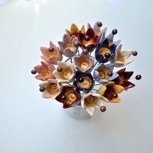 Tulipán, kerámia virág - otthon & életmód - virágdekoráció - virágok - szálas virág - Meska.hu