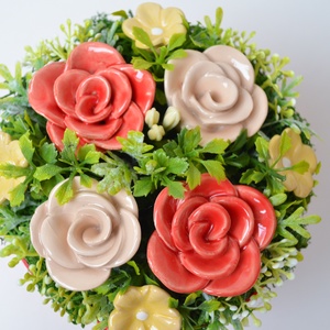 Rózsaboxok, kerámia virágcsokor, rózsacsokor - otthon & életmód - virágdekoráció - virágok - virágbox - Meska.hu