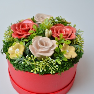 Rózsaboxok, kerámia virágcsokor, rózsacsokor - otthon & életmód - virágdekoráció - virágok - virágbox - Meska.hu