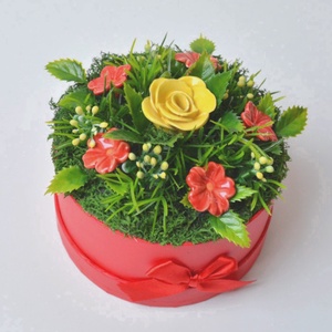 Rózsaboxok, kerámia virágcsokor, rózsa - otthon & életmód - virágdekoráció - virágok - virágbox - Meska.hu