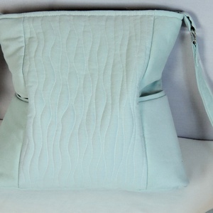 Táska,  menta női válltáska,  sok zsebbel, pitypanggal, crossbody vállon átvethető füllel, sportos vászon táska - táska & tok - kézitáska & válltáska - vállon átvethető táska - Meska.hu