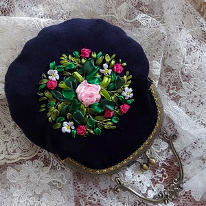 Velvet bag with embroidery. - táska & tok - kézitáska & válltáska - kézitáska - Meska.hu