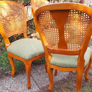 6 db vintage, francia stílusú nád háttámlás szék � felújítva - otthon & életmód - bútor - szék & fotel - Meska.hu