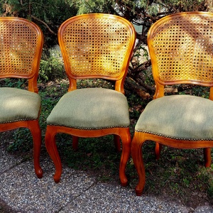 6 db vintage, francia stílusú nád háttámlás szék � felújítva - otthon & életmód - bútor - szék & fotel - Meska.hu