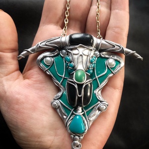 Szkarabeusz nyaklánc - ékszer - nyaklánc - medálos nyaklánc - Meska.hu