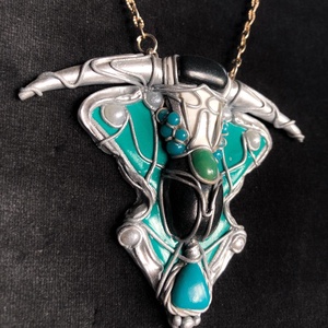 Szkarabeusz nyaklánc - ékszer - nyaklánc - medálos nyaklánc - Meska.hu