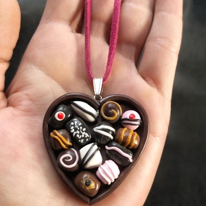 Étcsokoládé bonbon nyaklánc - ékszer - nyaklánc - medálos nyaklánc - Meska.hu