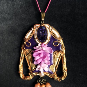 Art Nouveau stílusú lila nyaklánc - Meska.hu
