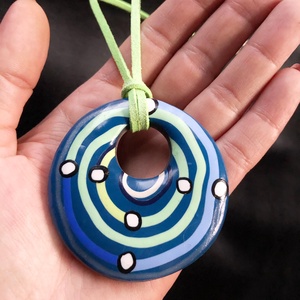 Hundertwasser stílusú nyaklánc - ékszer - nyaklánc - medálos nyaklánc - Meska.hu