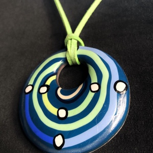 Hundertwasser stílusú nyaklánc - ékszer - nyaklánc - medálos nyaklánc - Meska.hu