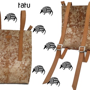 CLASSIC tatu hátizsák camel/hüllő mintás bőr táska - táska & tok - hátizsák - hátizsák - Meska.hu