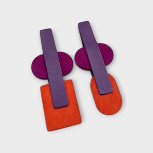 BAUHAUS bőr fülbevaló - ékszer - fülbevaló - lógó fülbevaló - Meska.hu