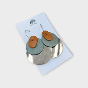 BAUHAUS bőr fülbevaló-ringató, Ékszer, Fülbevaló, Lógó fülbevaló, Bőrművesség, MESKA