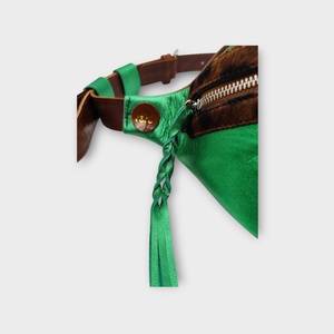 tatu Crossbody táska ,etálzöld/barna kroki - táska & tok - övtáska - Meska.hu