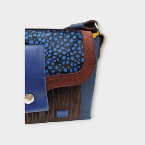 DAVIDA oldaltáska KÉK PETTYES - táska & tok - kézitáska & válltáska - válltáska - Meska.hu