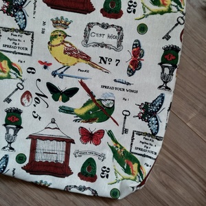 Madár világ  színes mintás, vastag anyagú válltáska - táska & tok - bevásárlás & shopper táska - shopper, textiltáska, szatyor - Meska.hu