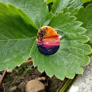 mini naplementés kézzel festett tájképes kavics  naplemente a völgyben gyűrű - ékszer - gyűrű - szoliter gyűrű - Meska.hu mini naplementés kézzel festett tájképes kavics  naplemente a völgyben gyűrű - ékszer - gyűrű - szoliter gyűrű - Meska.hu