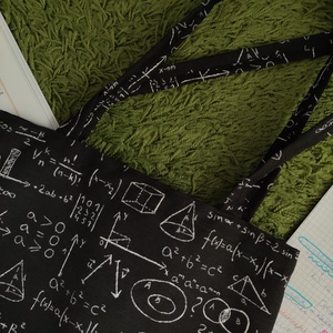 fekete matekos válltáska  szatyor játékos mintával a matematika szerelmeseinek - táska & tok - bevásárlás & shopper táska - shopper, textiltáska, szatyor - Meska.hu