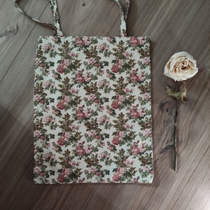 romantikus, apró rózsás vászontáska, shopper - Meska.hu