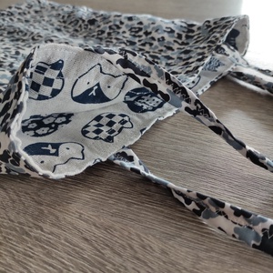 2in1 ki-be fordíthatós 2 féle mintás cicás válltáska, mintás pánttal - táska & tok - bevásárlás & shopper táska - shopper, textiltáska, szatyor - Meska.hu