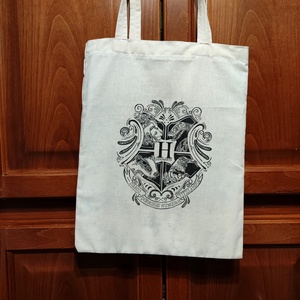 Roxforti házak - Harry Potteres kézzel festett natúr vászontáska - táska & tok - bevásárlás & shopper táska - shopper, textiltáska, szatyor - Meska.hu