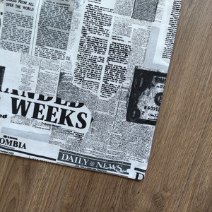 fekete-fehér újság mintás shopper, válltáska - táska & tok - bevásárlás & shopper táska - shopper, textiltáska, szatyor - Meska.hu