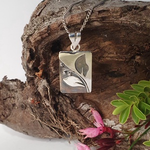 Füveskönyv - Virágos, leveles 925-ös finomságú ezüst medál , Ékszer, Nyaklánc, Medál, Ékszerkészítés, Ötvös, MESKA