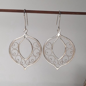 Csipke filigrán fülbevaló 925 finomságú -sterling- ezüstből - Meska.hu