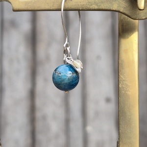 Earth - ezüst (925) fülbavaló - ékszer - fülbevaló - lógó fülbevaló - Meska.hu