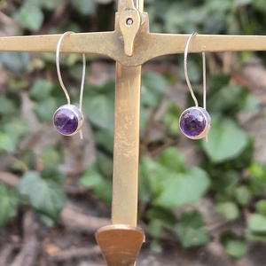 Áfonya - ametiszt ezüst (925) fülbevaló - ékszer - fülbevaló - lógó fülbevaló - Meska.hu