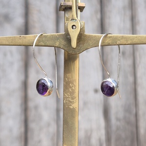 Áfonya - ametiszt ezüst (925) fülbevaló - ékszer - fülbevaló - lógó fülbevaló - Meska.hu