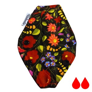 Fekete alapon virágok tanga mosható betét 18cm - eü, Szépségápolás, Intim higiénia, Intimbetét, , MESKA