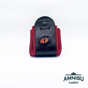 Fekete - piros sárkányszemes bőr 2in1 szütyő és kockatálca - Xena - játék & sport - szerepjáték - Meska.hu