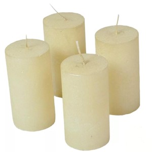 Rusztikus metál henger gyertya 50x90mm - ivory szett, Kellékek & szerszámok, Vegyes alapanyag, Dekorációs gyertya, , MESKA