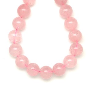 Rózsakvarc golyó 14-14,5mm (MDG)  ékszerkészítő alapanyag (füzér), Kellékek & szerszámok, Ásvány alapanyag, Ásványfüzér, , MESKA