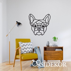 Geometrikus francia bulldog kutya falikép fából, Otthon & Életmód, Dekoráció, Fali és függő dekoráció, Falra akasztható dekor, , MESKA